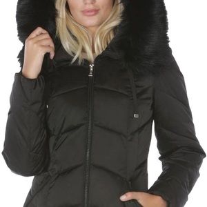 Tahari Black Puffer Coat